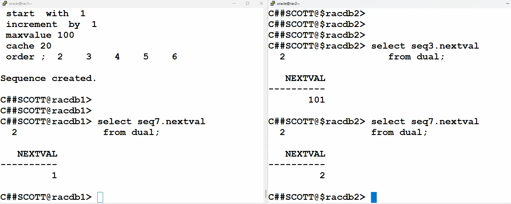 [Oracle] RAC 환경에서 Sequence 이해하기 1