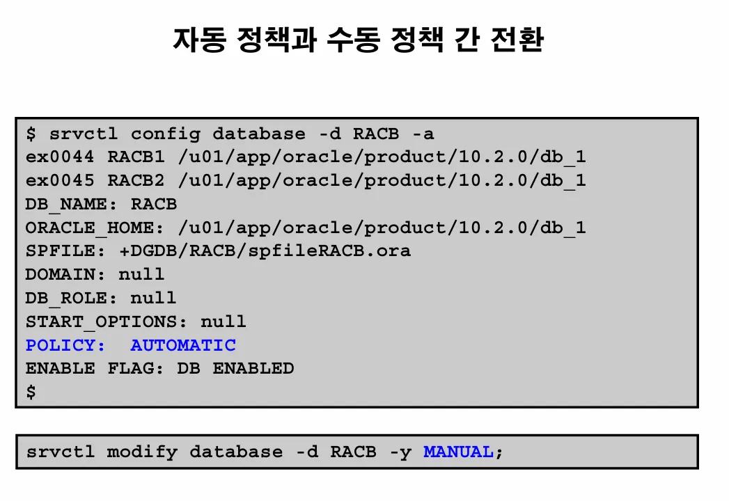 [Oracle] srvctl 명령어로 RAC 인스턴스 올리고 내리기 2