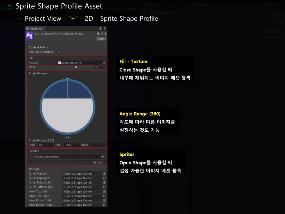 Sprite Shape Profile Asset 설명