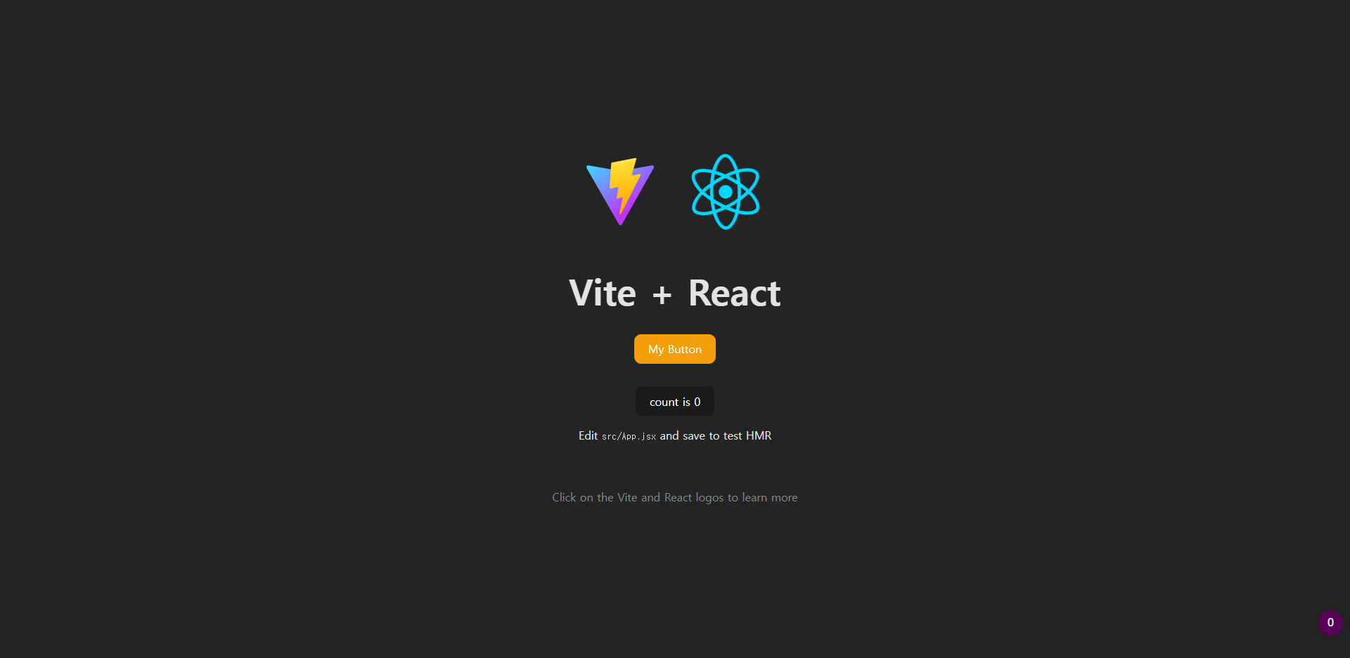 react with my button