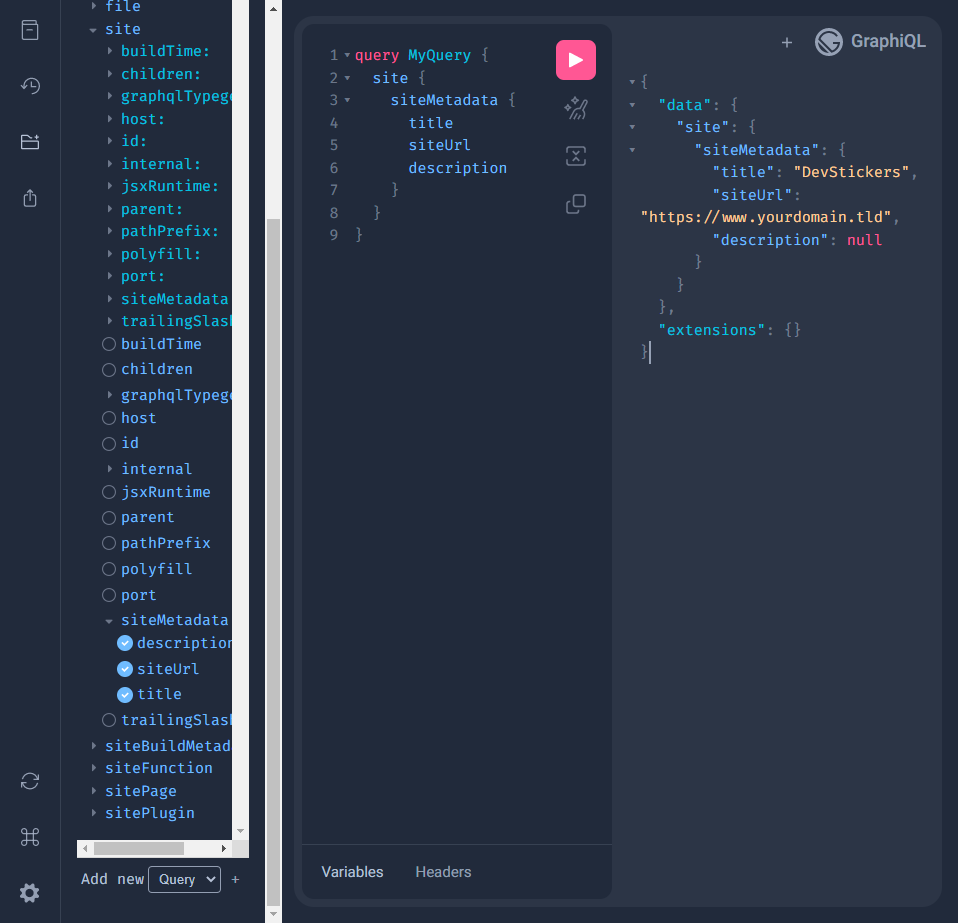 GraphQL Query site
