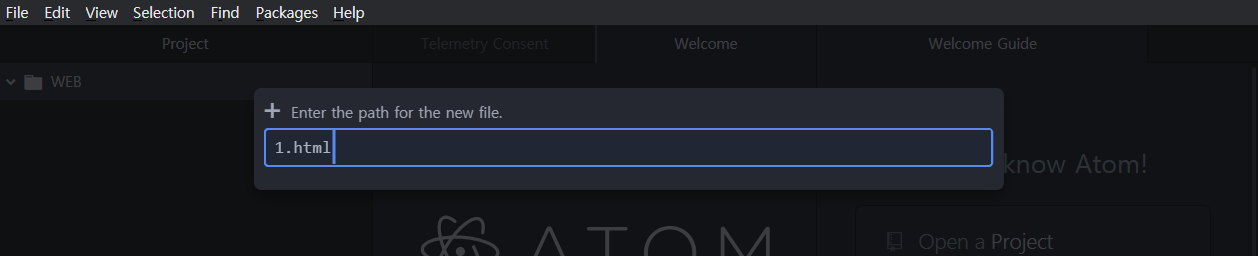 [WEB1] Atom Editor 설치 & Atom과 github 연동 (cmd 필요 없음)