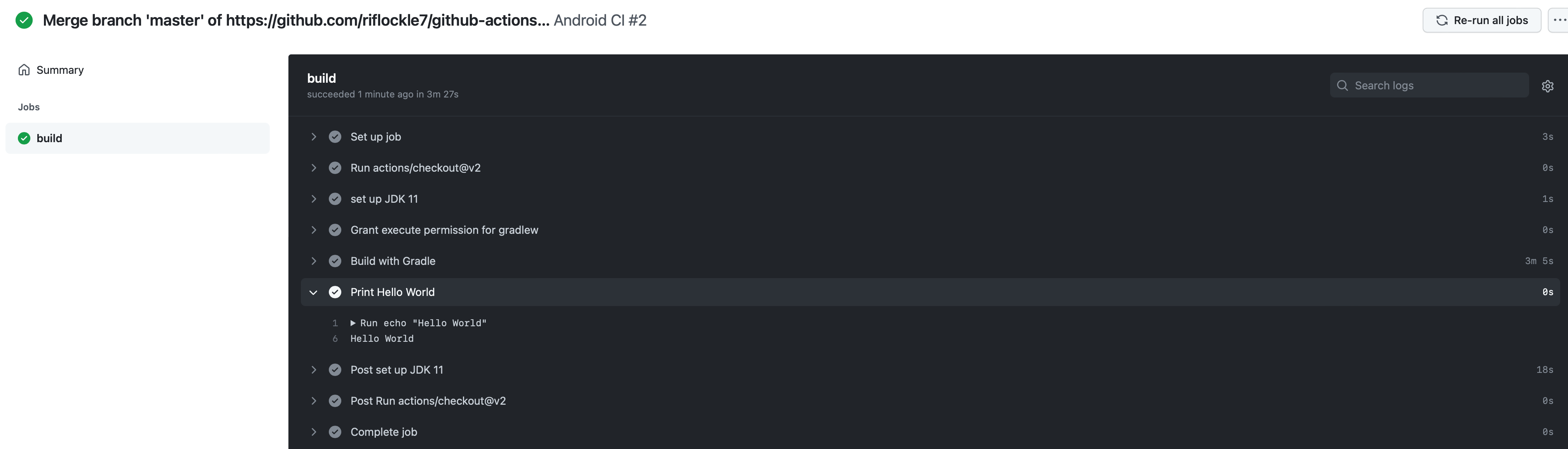 Github Actions 으로 Android CI/CD 구축한 썰 만들어보기 [2. Hello World]