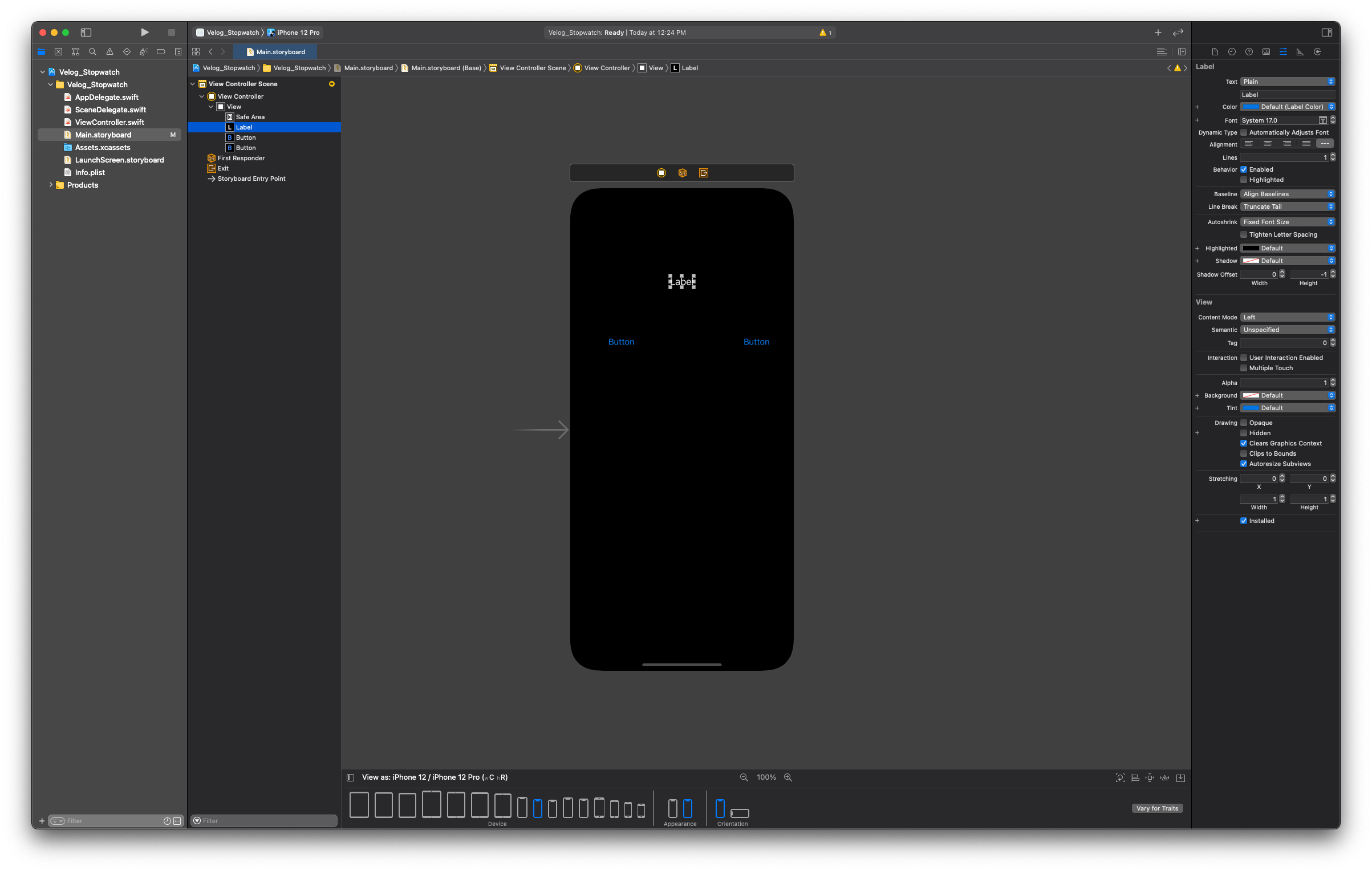 [UIKit] Stopwatch만들기 minute second millisecond 형식