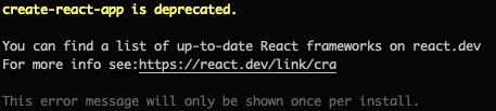 create-react-app is depprecated.