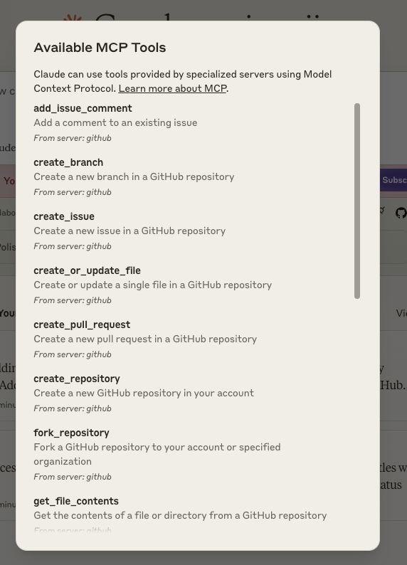 사용 가능한 MCP 도구들
