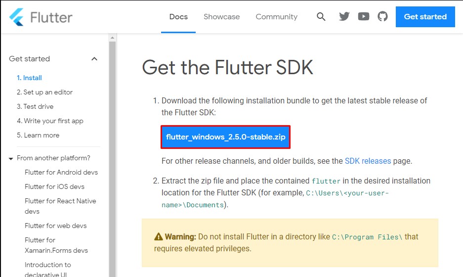 Flutter 설치하기