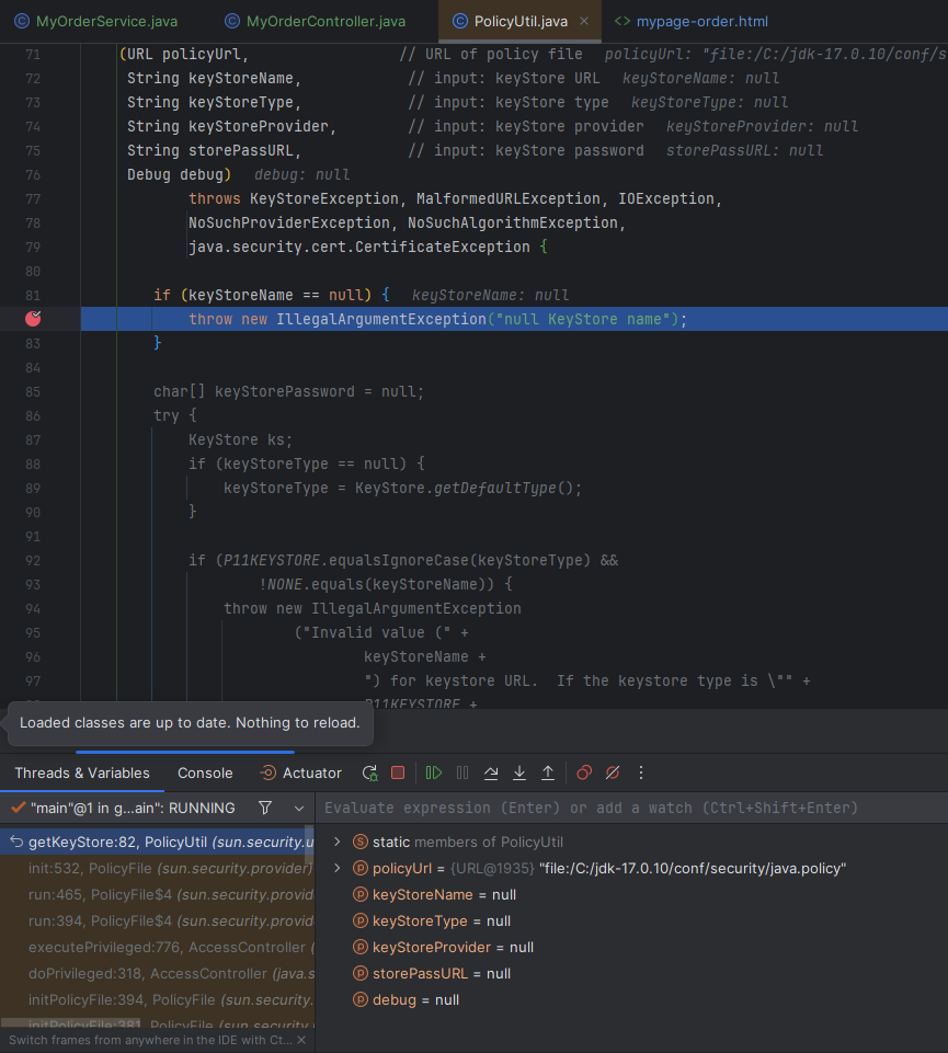 [Debug] throw new IllegalArgumentException(