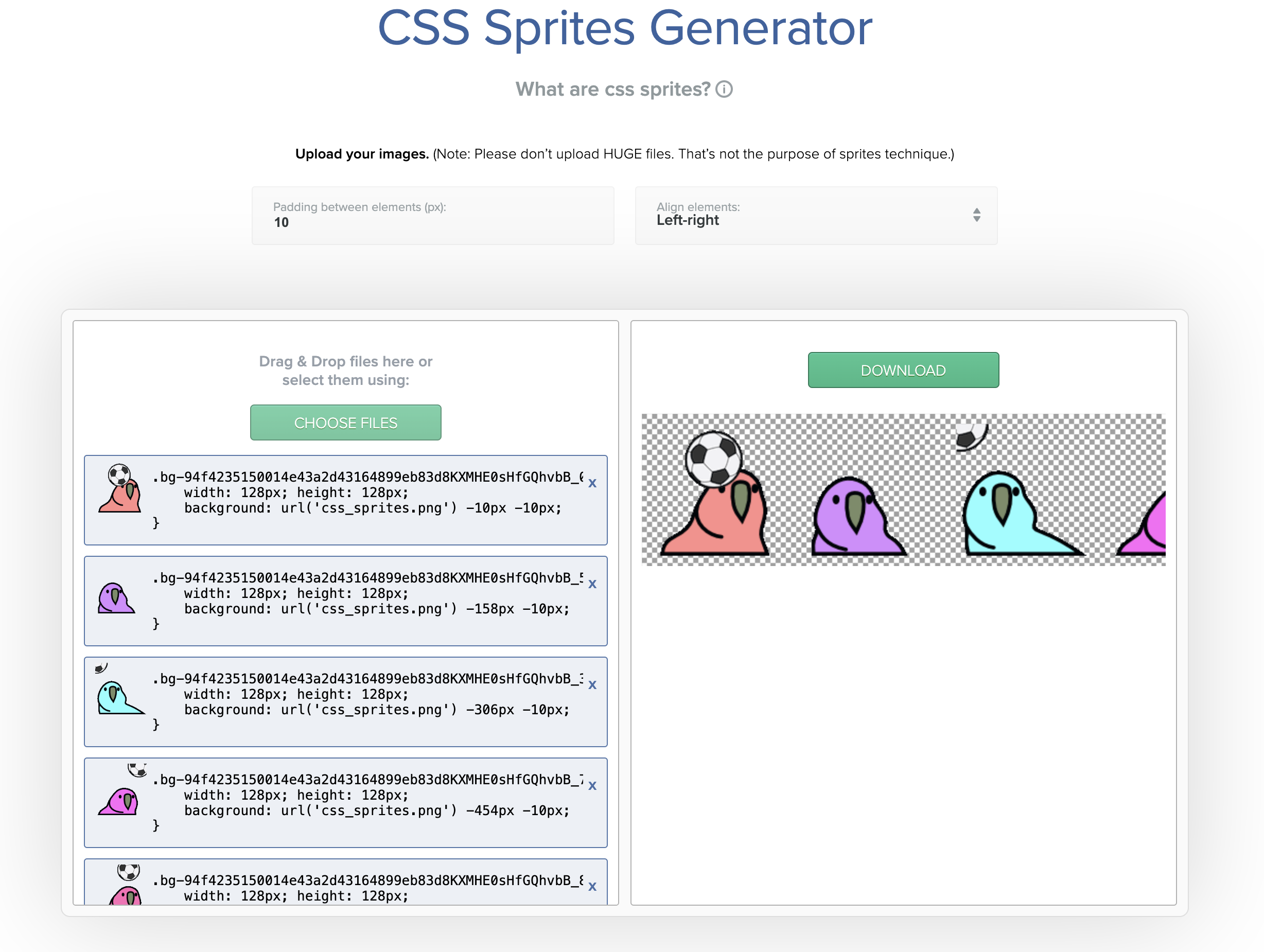 Sprite generator site