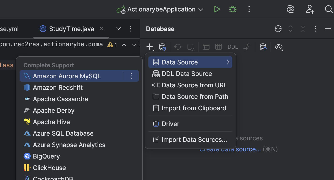 IntelliJ Database에 DB 연결하기