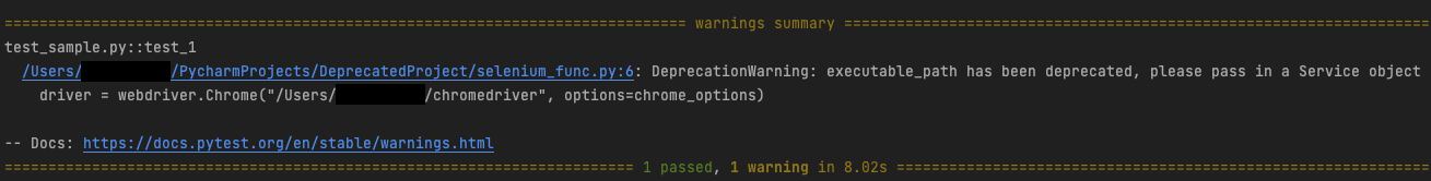 DeprecationWarning: executable_path has been deprecated 해결하기