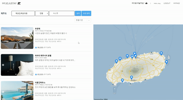 [Project-MyJejuStay-React] kakao map api 여러개 마커와 커스텀오버레이