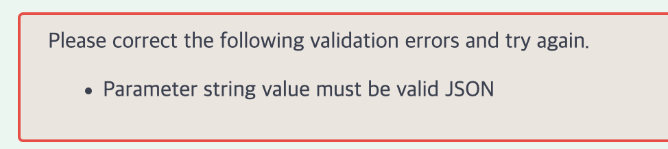 Swagger 'Parameter string value must be valid JSON'