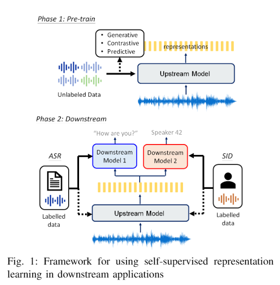 self-supervised representation learning in
relation to downstream applications