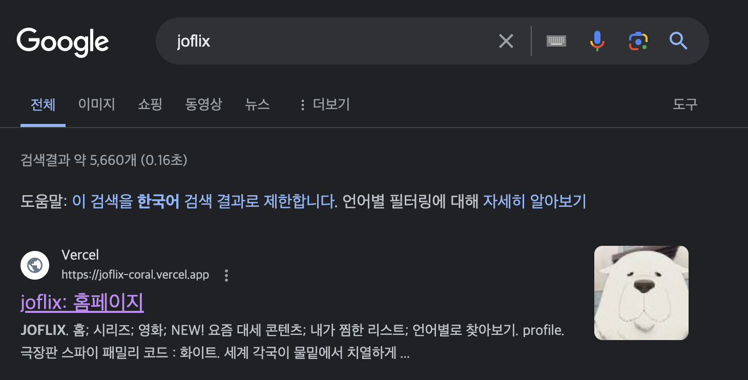 구글 검색 결과