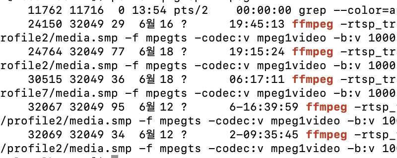 ps -ef | grep ffmpeg