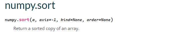 numpy.sort