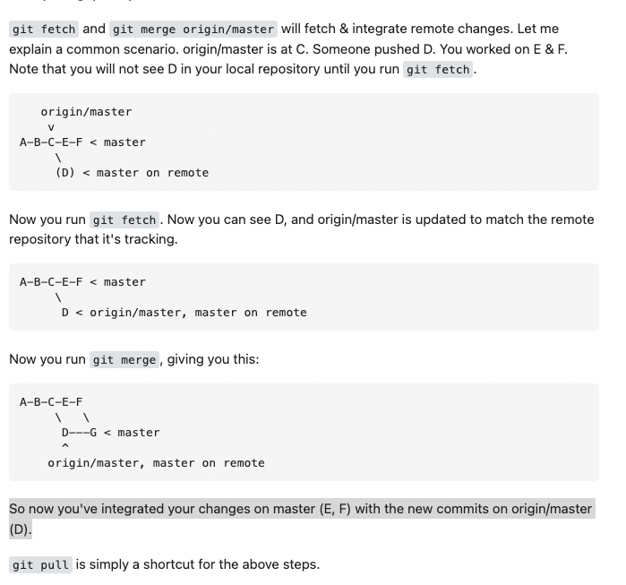 git pull vs fetch
