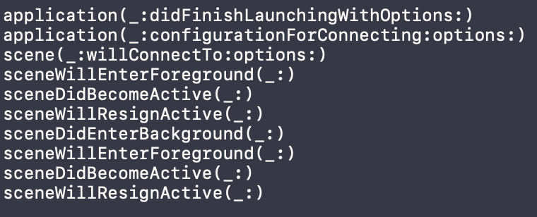 appSwipedUpToBackgroundConsoleLog