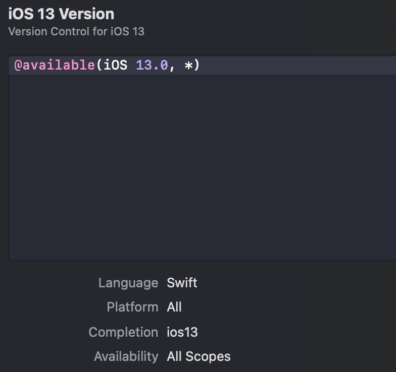 ios13VersionControlSnippet