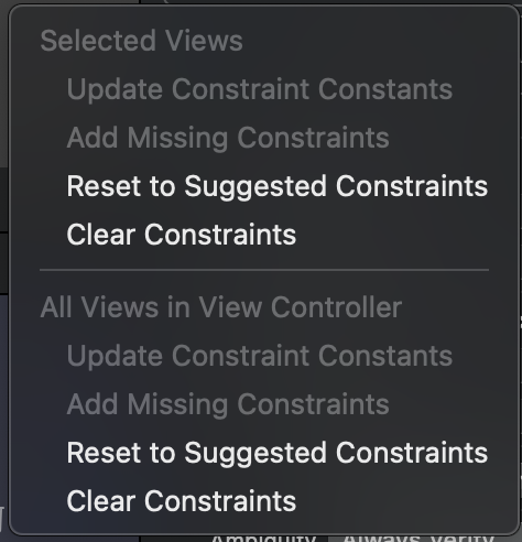 clearConstraints