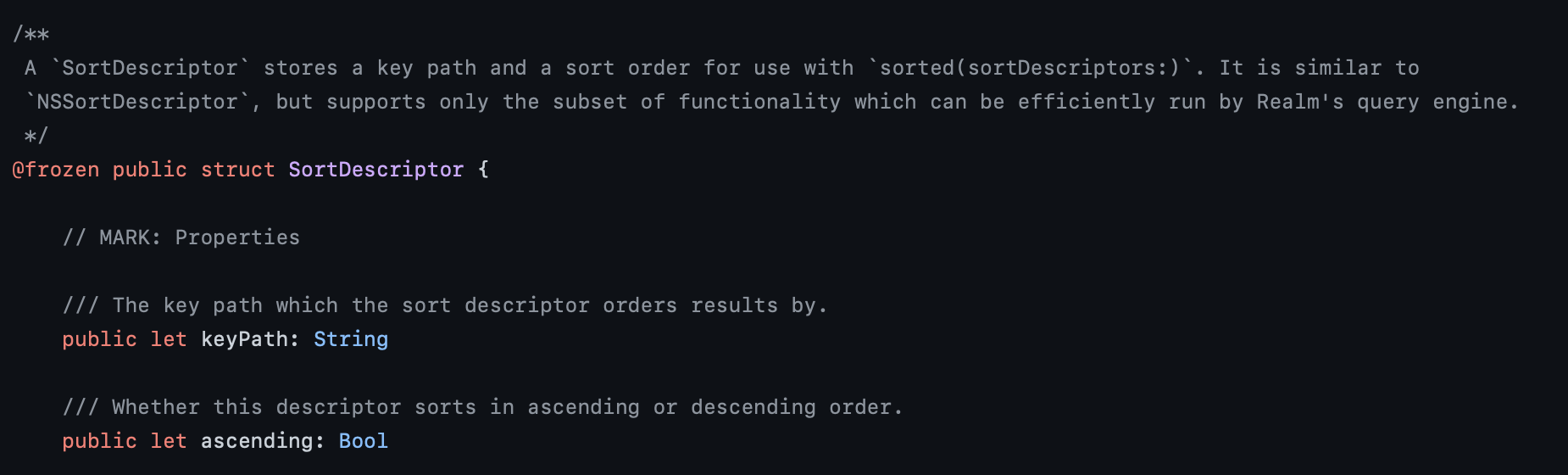 realmSwiftSortDescriptorDef