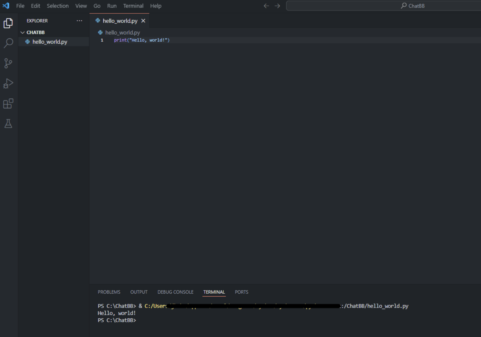 파이썬 실행 확인