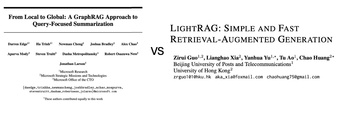 Light Rag Vs Graph Rag GraphRAG vs LightRAG 코드 분석 및 비교
