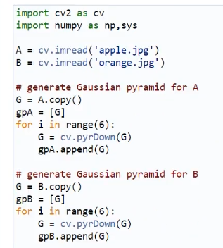 Image Pyramids in opencv