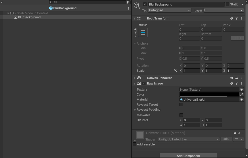 Unity Background Blur