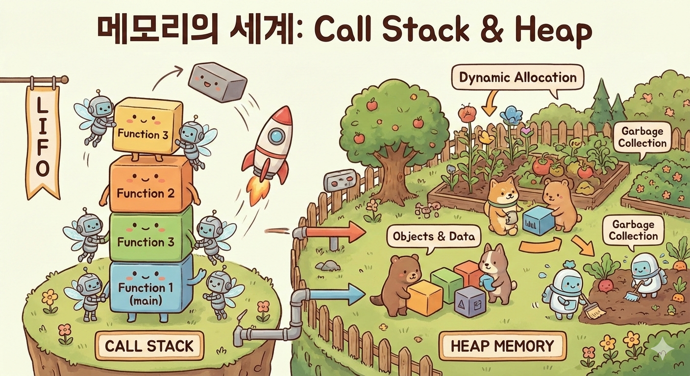메모리는 어떻게 사용될까? (Call Stack / Heap)