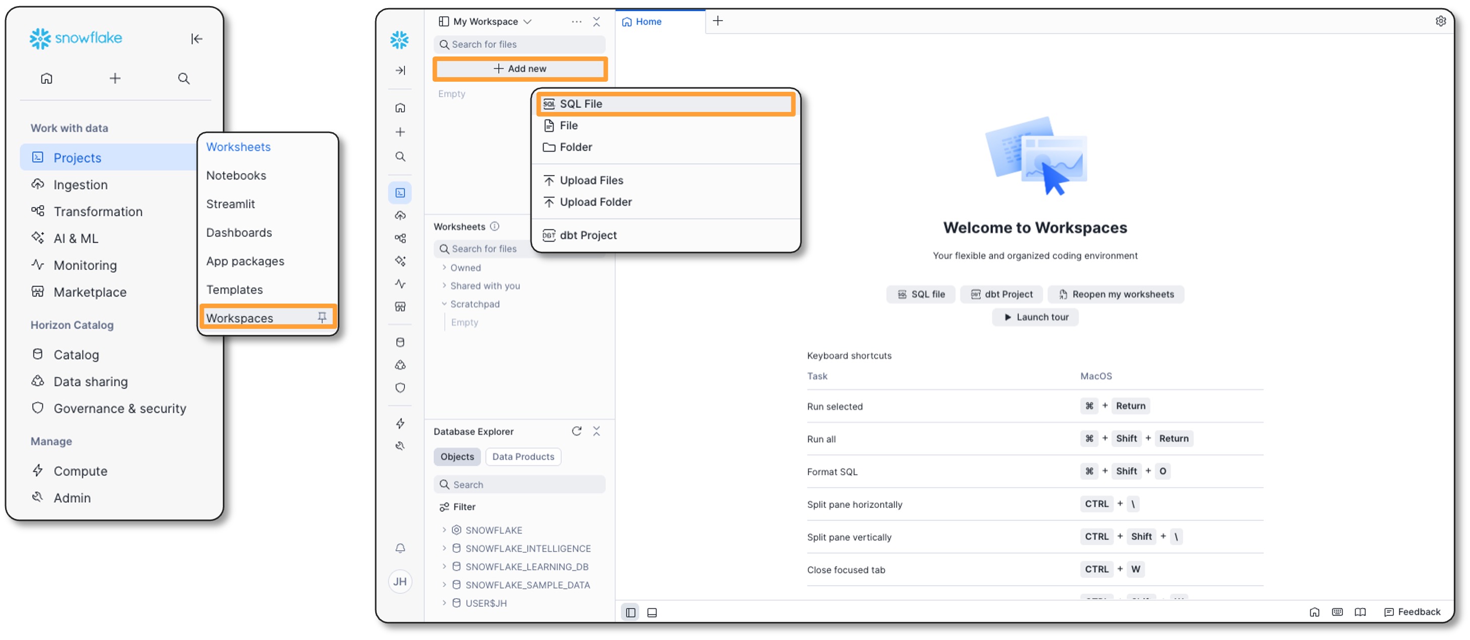 워크스페이스시작
