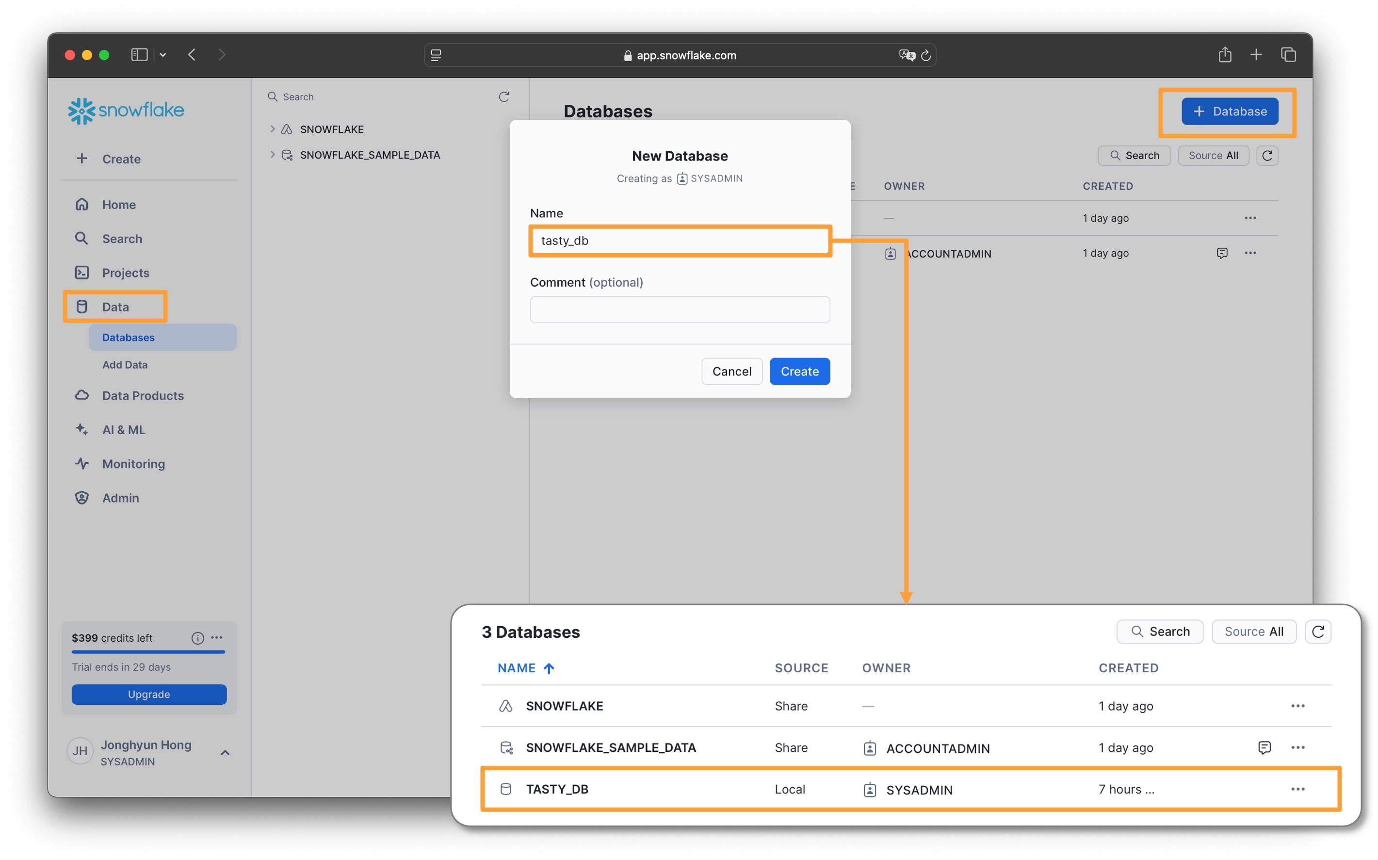 데이터베이스생성