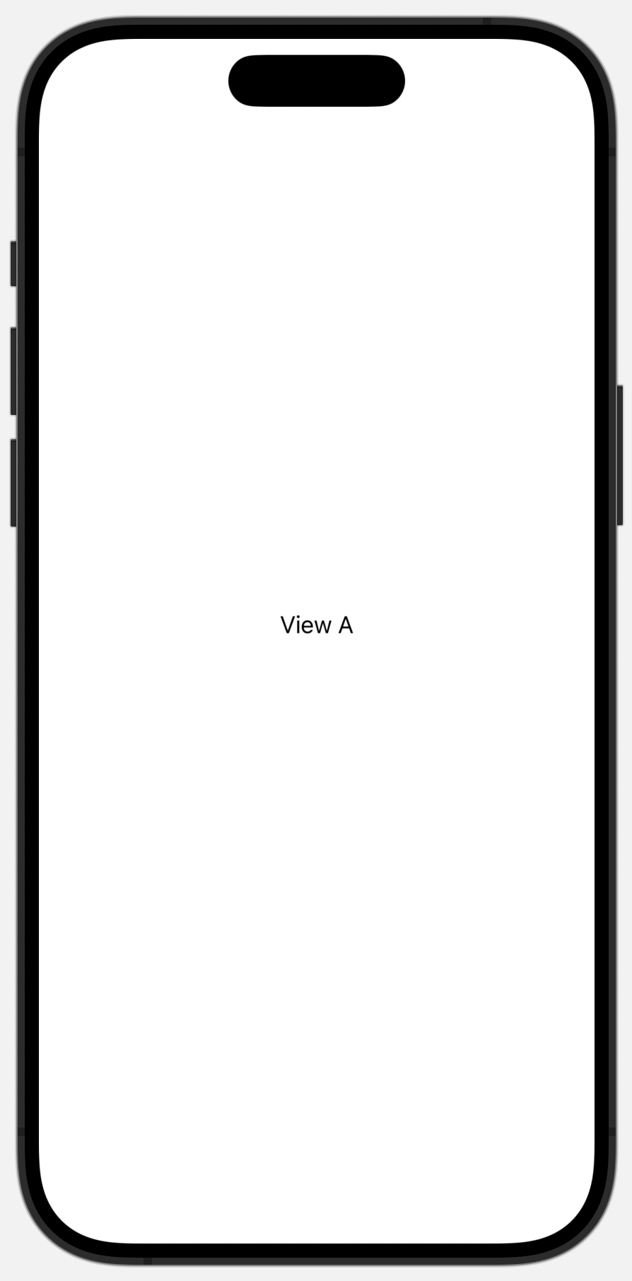 TabBar 없이 View A만 표시되고 있음