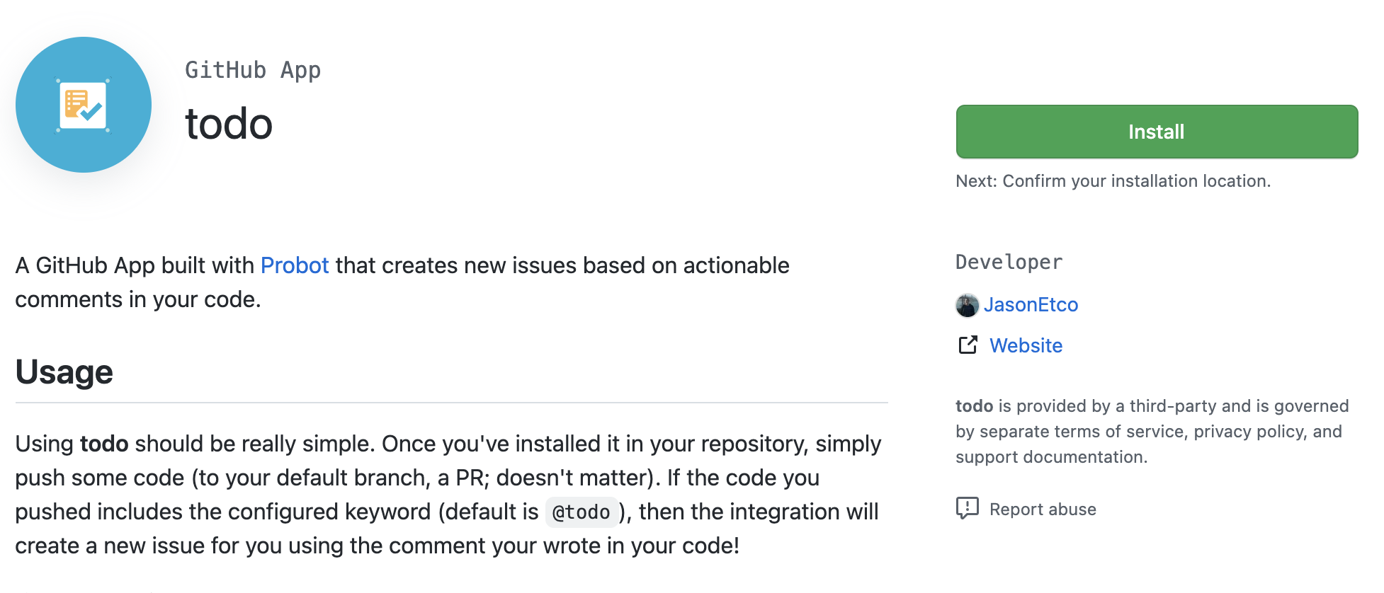 github todo 봇 사용하기
