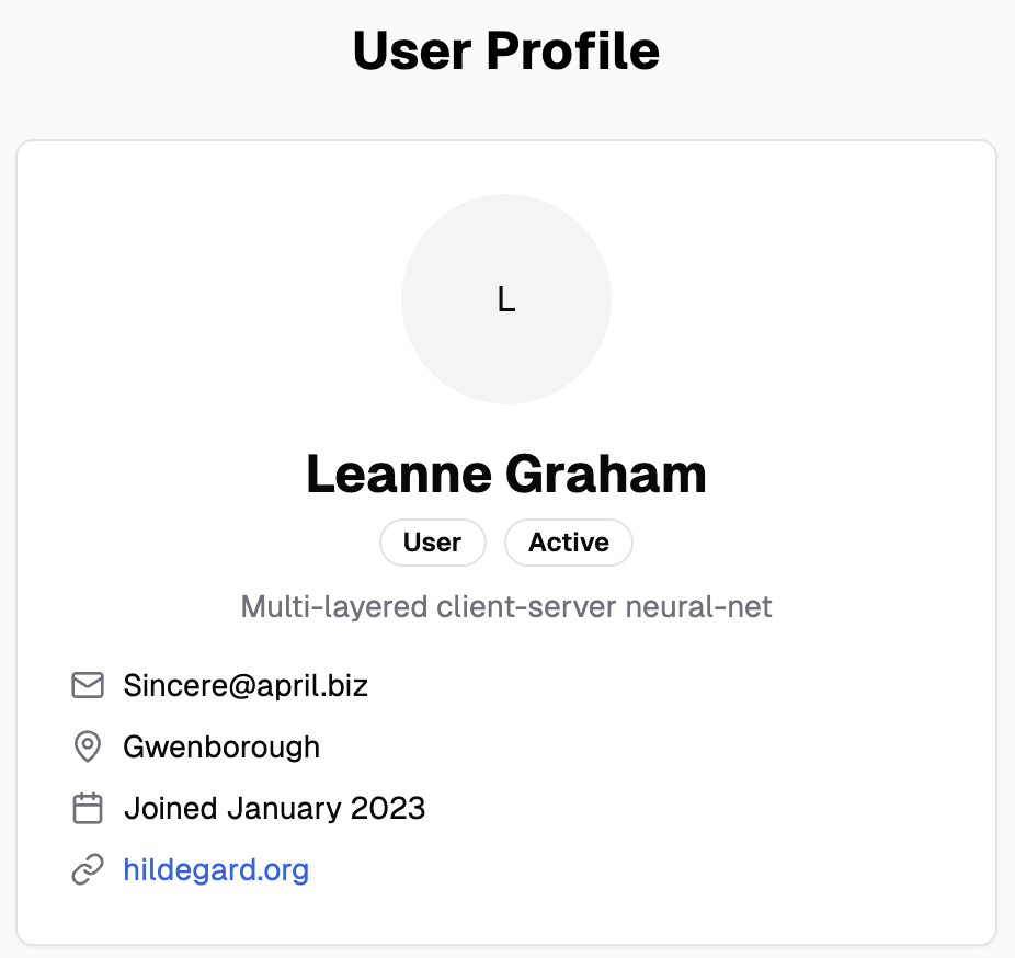 user profile