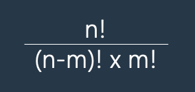 서로 다른 n개 중 m개를 뽑는 경우의 수 공식