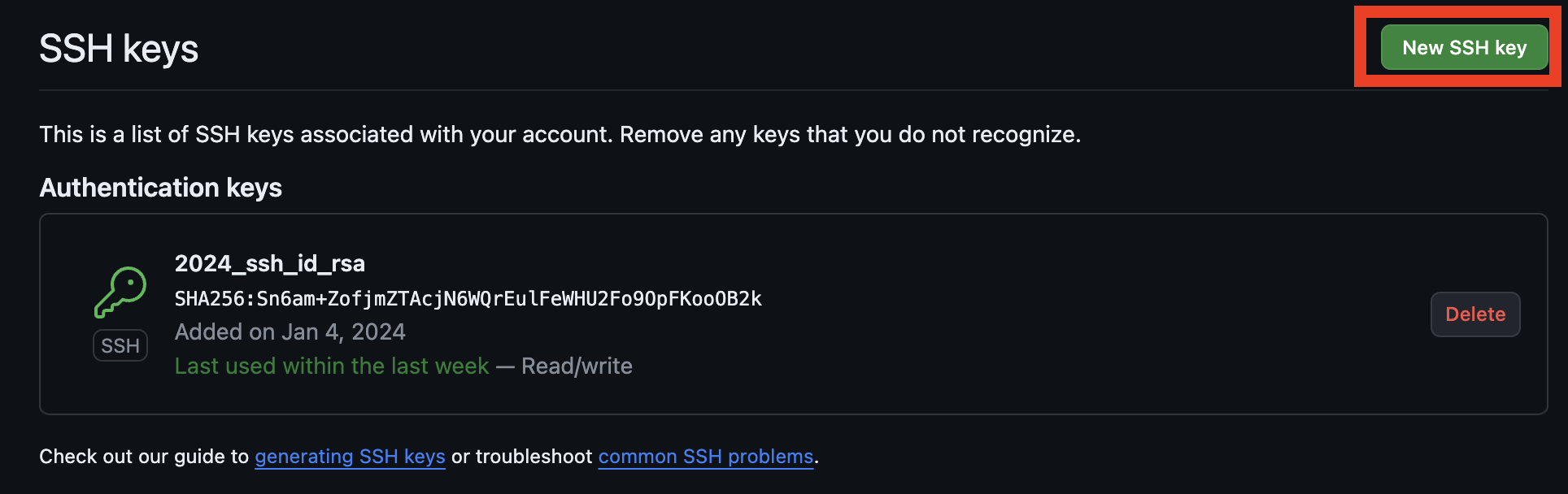 Github ssh key 