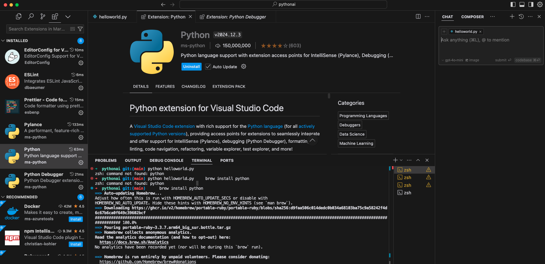 Install python