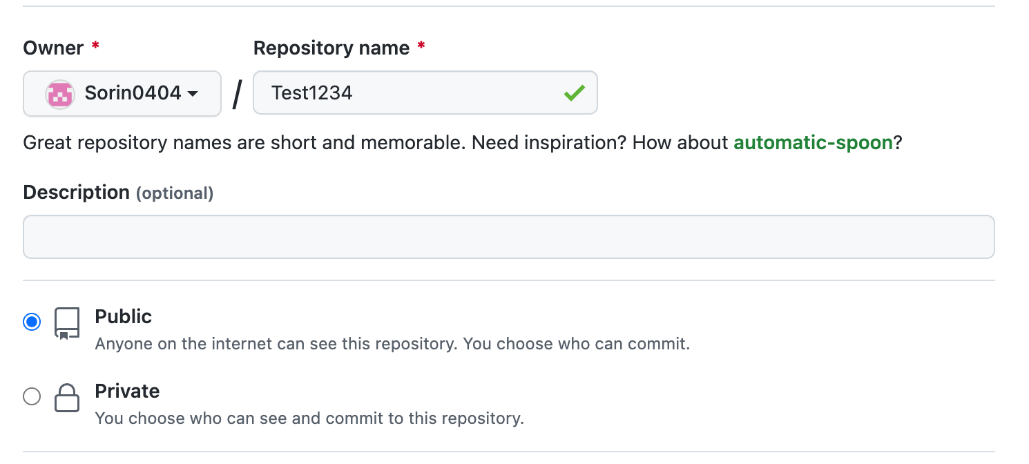 Repository name 설정