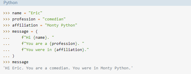 TIL 05. Python - Literal String Interpolation