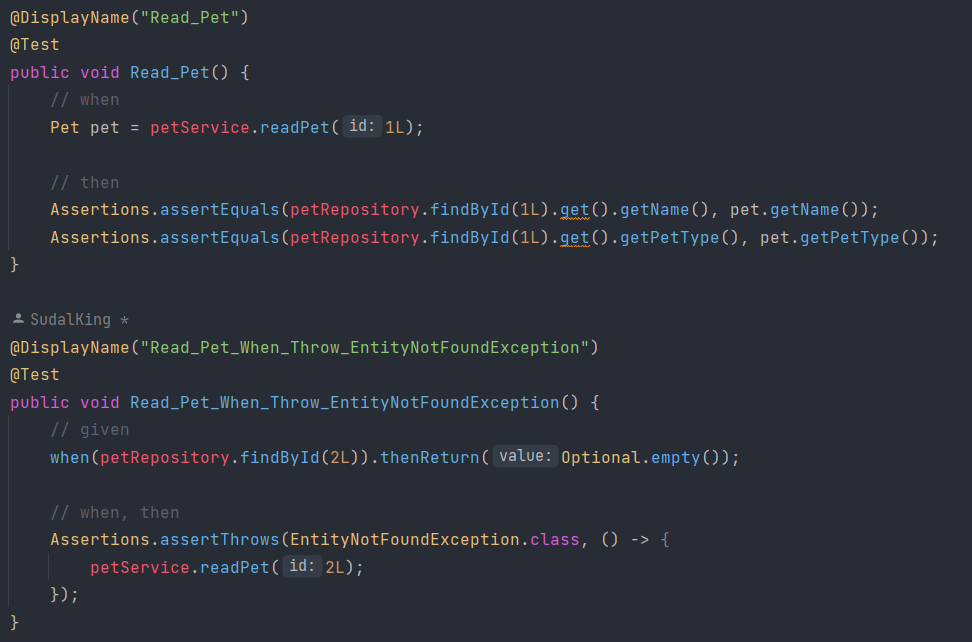 [Pet-Care-Hub] Test Code