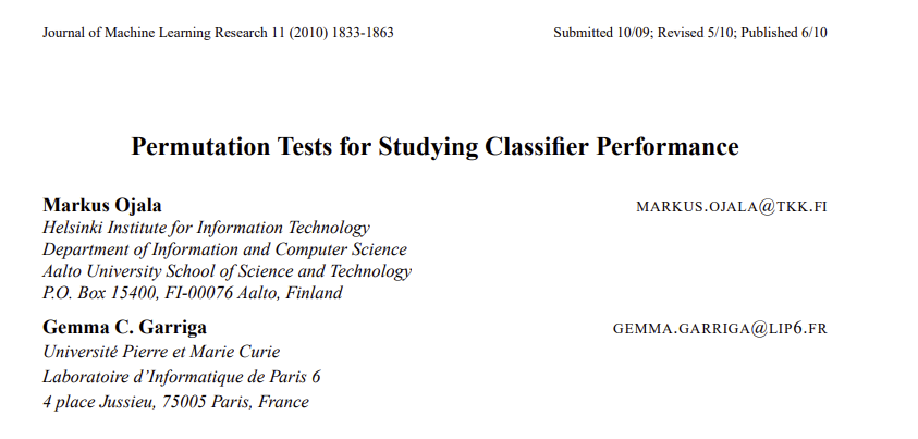 [논문리뷰] Permutation Tests for Studying Classifier Performance