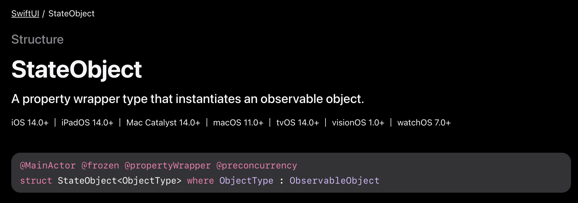 [SwiftUI] @ObservedObject, @StateObject, @EnvironmentObject 비교 정리