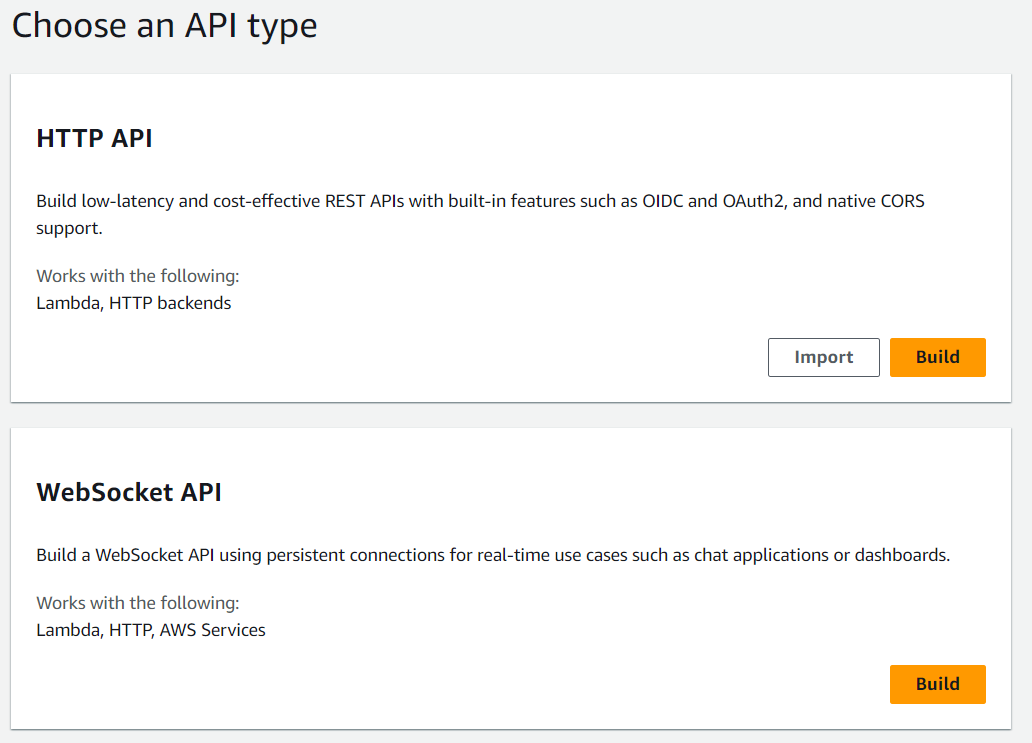 AWS Lambda, API Gateway
