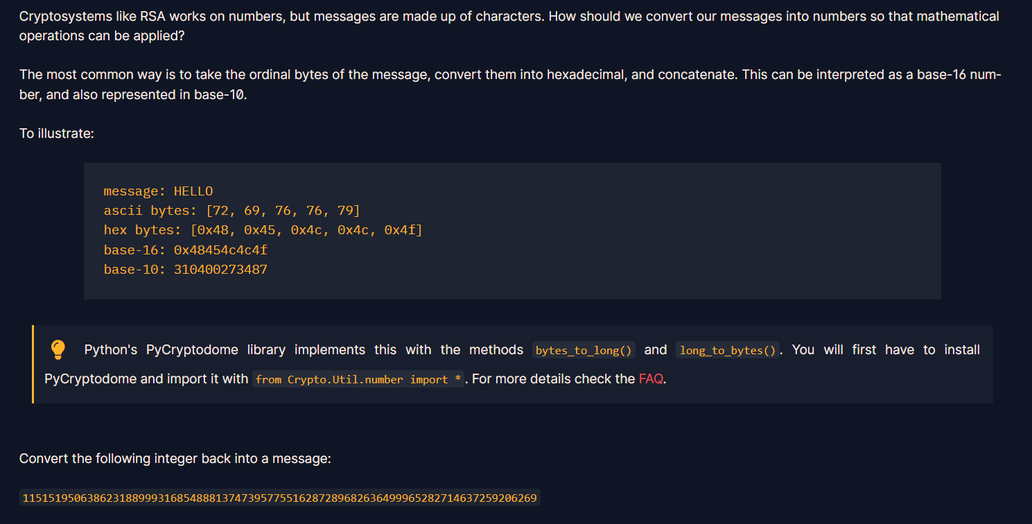 Bytes and Big Integers