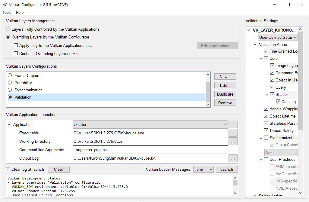 Vulkan about Validation Layer