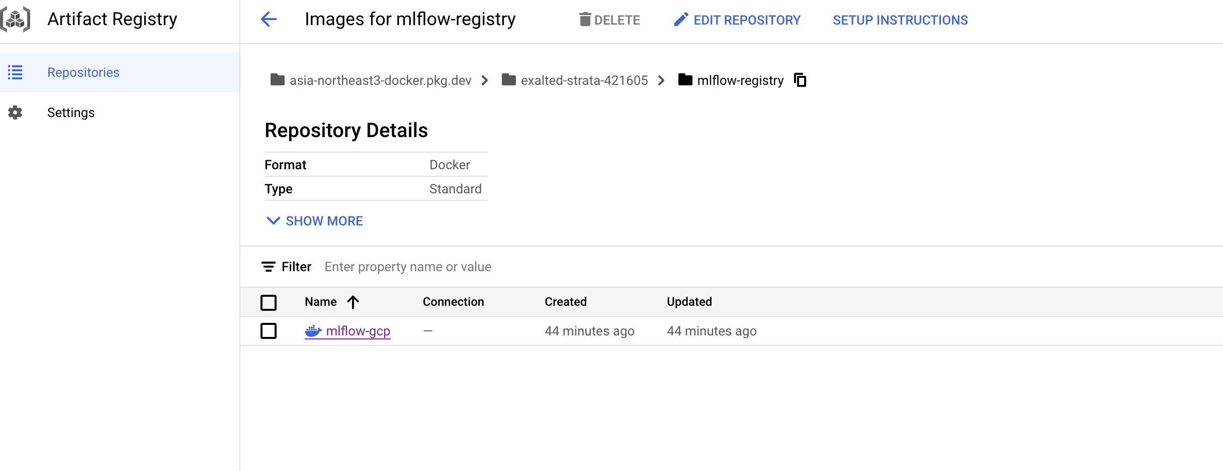 이미지 푸쉬 성공