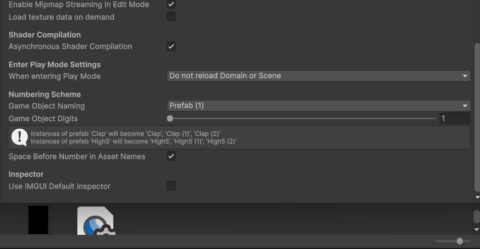 enter play mode settings