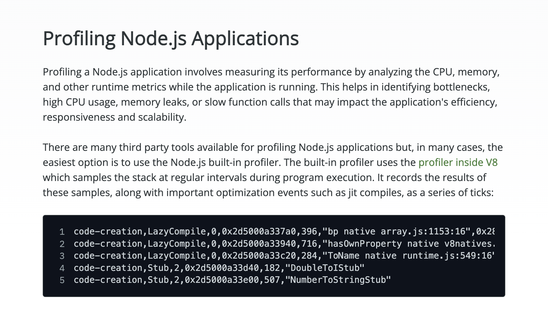 Node.js 내장 프로파일러를 활용한 애플리케이션 성능 최적화 가이드